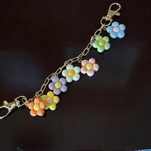 Floral Charm Bracelet with Gold Chain
